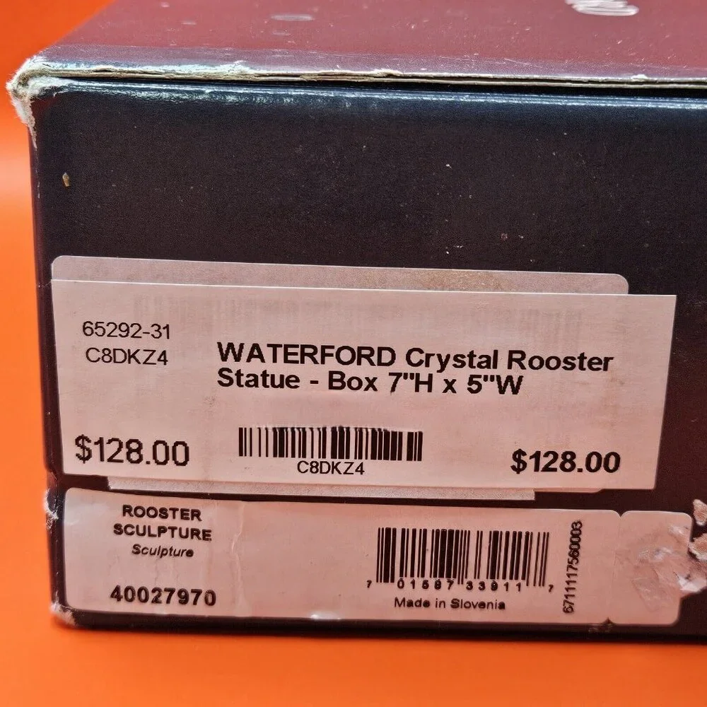 Waterford Rooster Sculpture‎ Lead Crystal 6.25